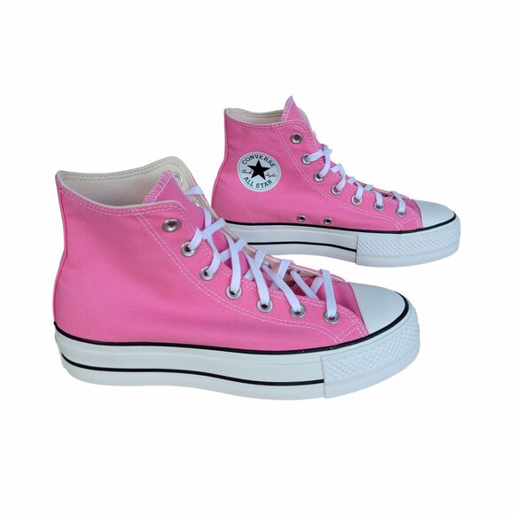 Converse Chuck Taylor Lift Hi Canvas Sz 9 Womens Shoes Sneakers Pink A08216F New - Picture 9 of 9